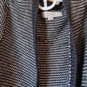 Evening wear for the holidays; elegant silver stripes formal cardigan ( LOFT)